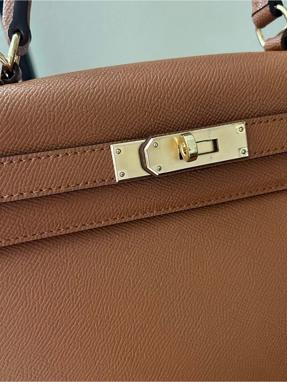 28cm Gold on Gold Epsom Leather Satchel KL Style
